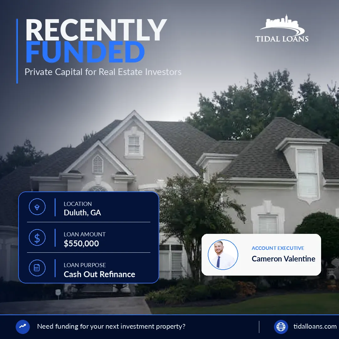 Duluth, Georgia investment rental property financed by Tidal Loans on a DSCR cash-out refinance ($550,000)