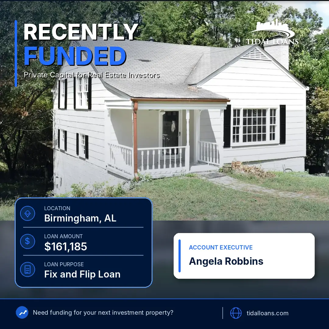 Recently funded fix and flip loan on a single-family home in Birmingham, Alabama — Tidal Loans